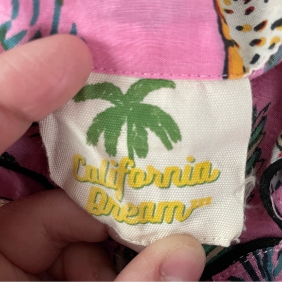 California Dream SMALLSafari Zoo Tropical Animal pajamas set leopard palm pink - Picture 2 of 7